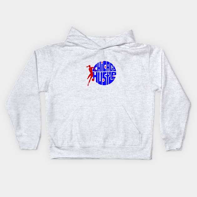 Vintage Women's Chicago Hustle WBL Basketball Kids Hoodie by LocalZonly